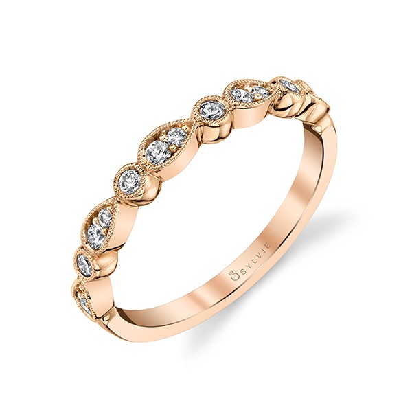 Vintage Inspired Diamond Stackable Band